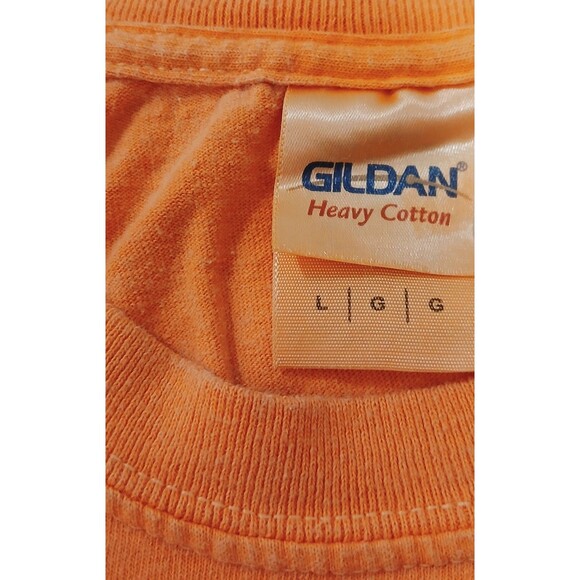 TYBEE ISLAND GEORGIA Original Orange Dyed T-Shirt Turtle Cotton Men's Large EUC - Picture 4 of 5
